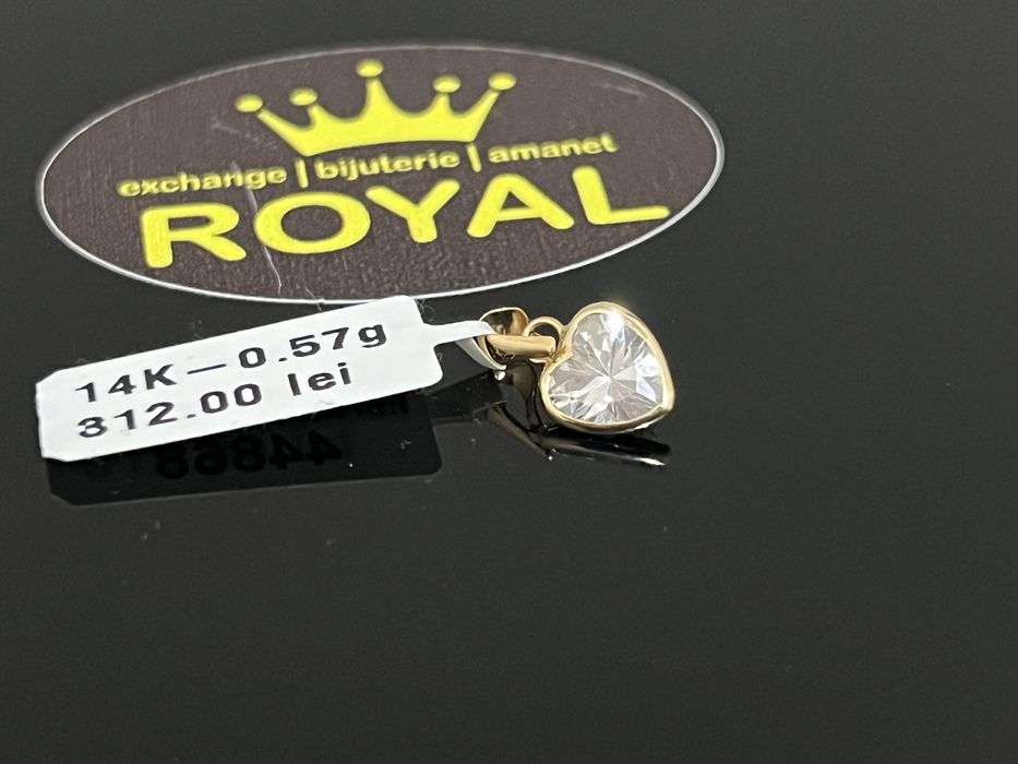 Bijuteria Royal CB : Pandant inima cu cristal  aur 14k 0,57 grame