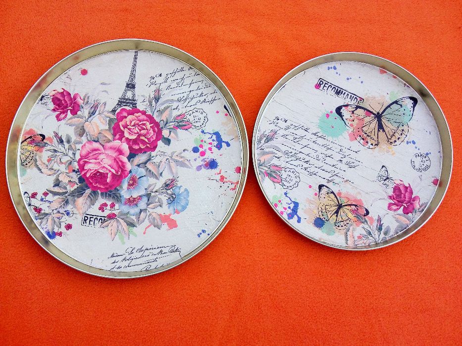 алуминиеви таблички за кафе 2бр. техника декупаж