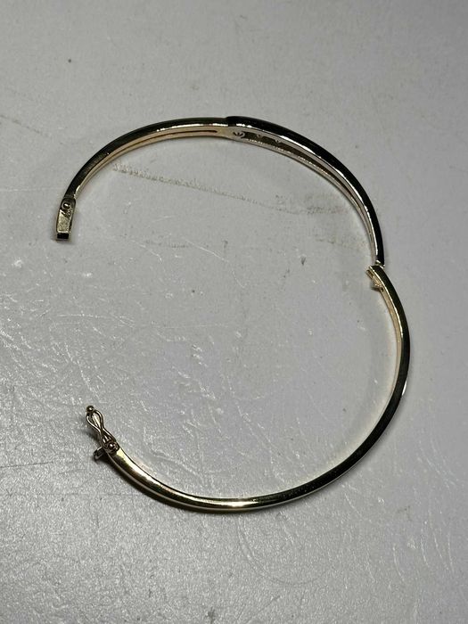 BRATARA AUR galben + alb 18K + 12 Diamante = 1.75CT -Model Bangle -21g