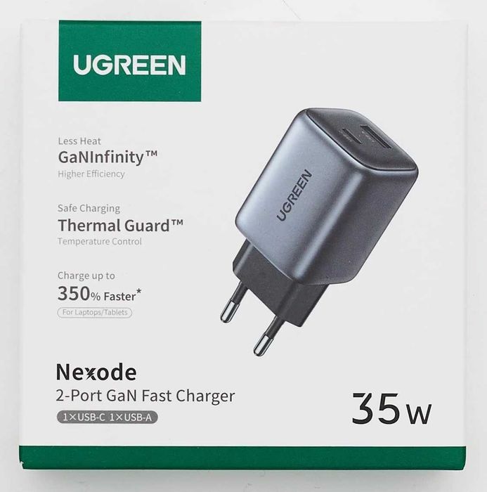 Încarcator UGREEN Nexode 35W 2 in 1 GaN v2 perfect pentru Iphone 16 Pro Max,  Galaxy S24 Ultra