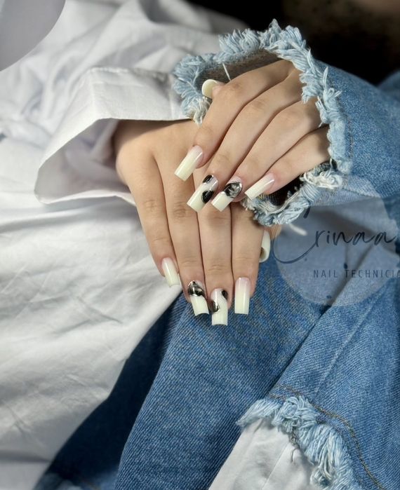 Unghii cu gel si oja semipermanenta/ pedichiura