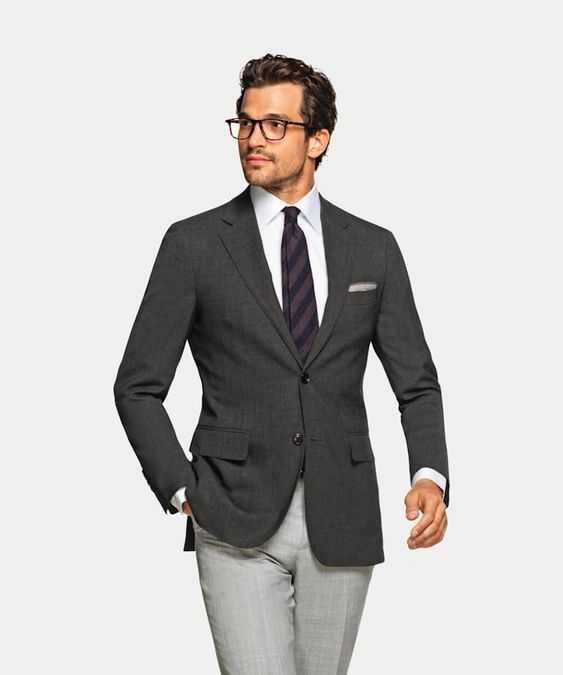 Sacou blazer slim 50 Lpremium Club Of Gents lana respirabila gri inchi