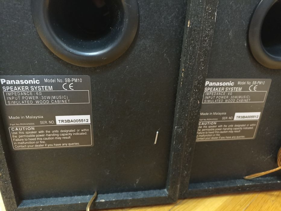 SB-PM10, set/perecheBoxeAudio-Raft,6ohmi, 2x30W, cu plase protecție, stare perfecta, originale-Panasonic.