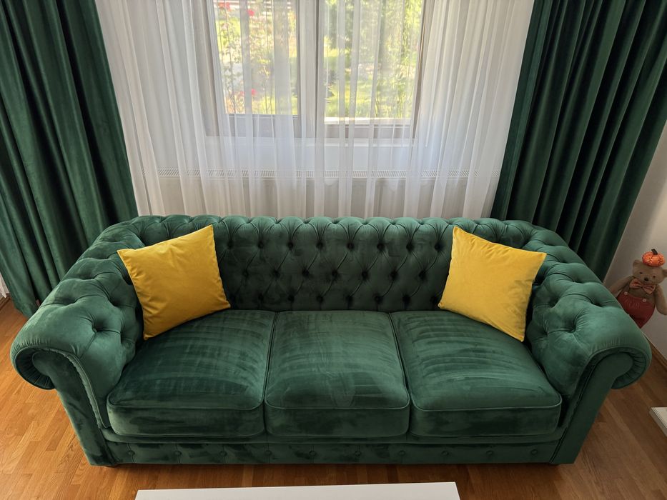 Set canapea si fotoliu mobexpert verde