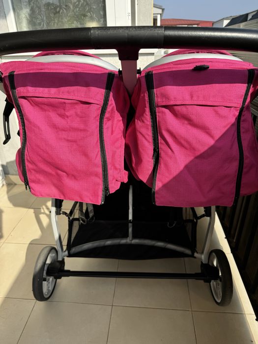 Carucior gemeni Oyster Twin Lite, Wow Pink, 0 luni+