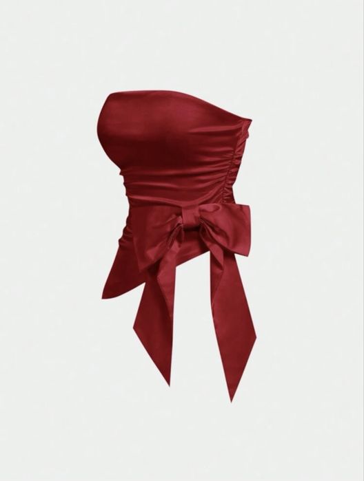 Червен официален сатенен потник