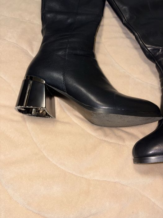 Дамски дълги ботуши от устествена кожа