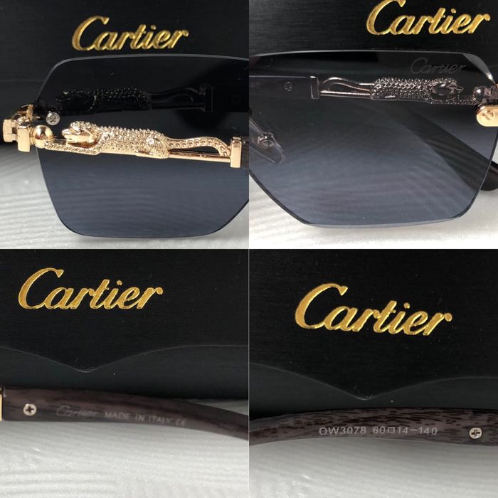 Дамски слънчеви очила дървени дръжки с пантера 5 цвята