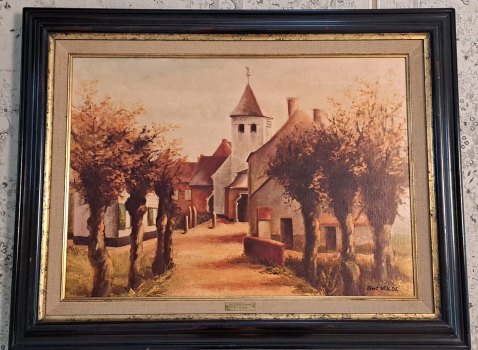 Tablou "Biserica veche" dimensiuni mari 88×68 cm