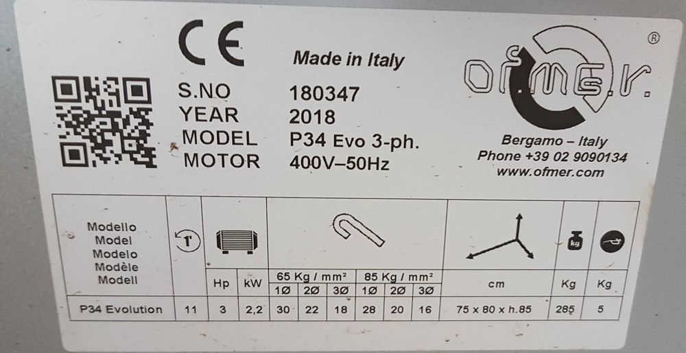 Masina de fasonat otel beton digitala OFMER Italia NOUA