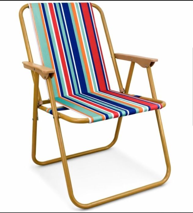 Сгъваем стол, Изработен от стомана и плат Oxford, За къмпинг море градина