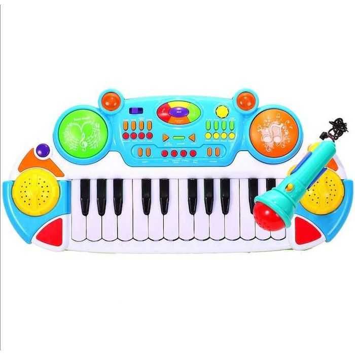 Pian electronic pentru copii,set complet:cu scaunel,tobe,microfon,nou