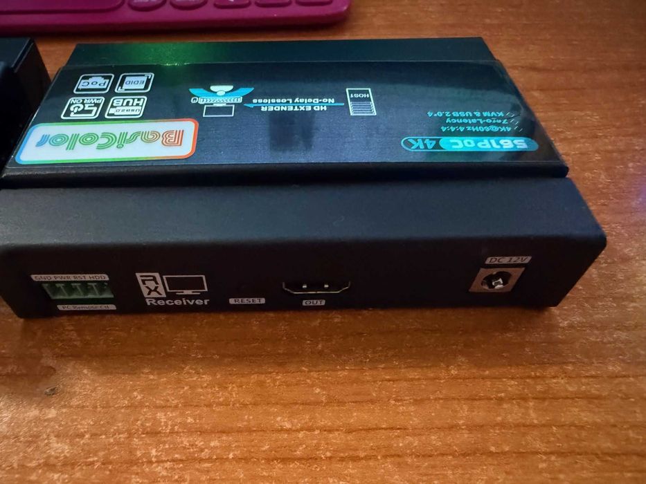 Basicolor HDMI KVM суич USB Extender 4K 60Hz KVM удължител Cat5e/Cat6