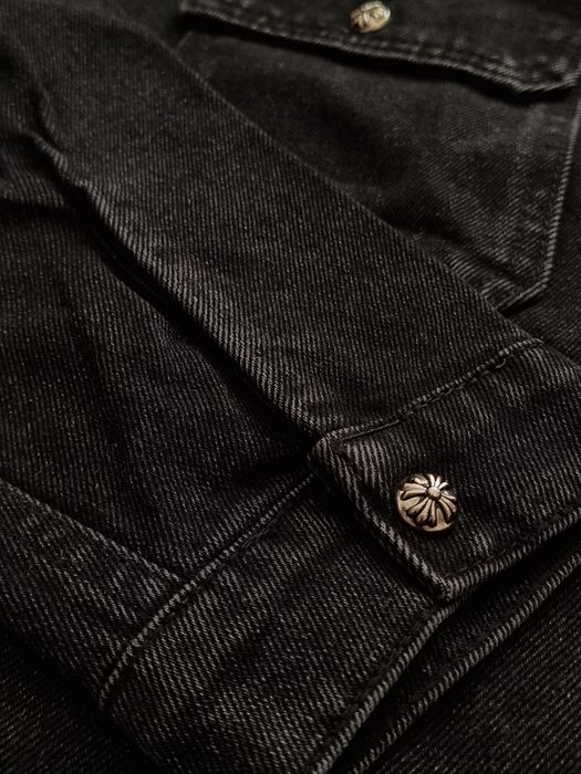 Chrome Hearts – geacă denim Cross Patch, neagră – M
