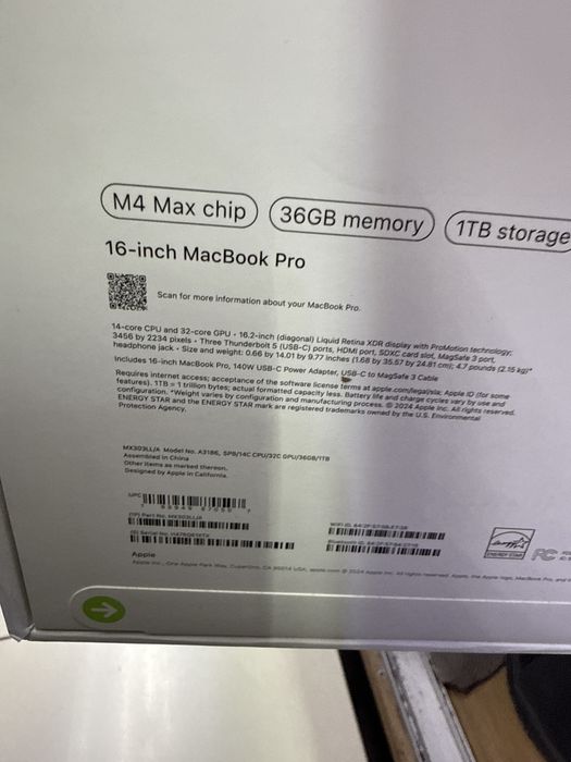 Macbook Pro 16 36/1Tb m4 Max