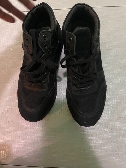 Черни боти от велур и кожа 40