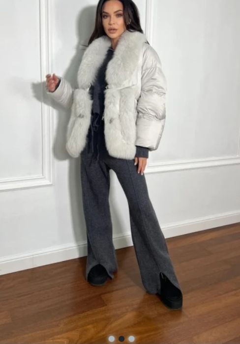 Geaca cu puf natural si blanita naturala