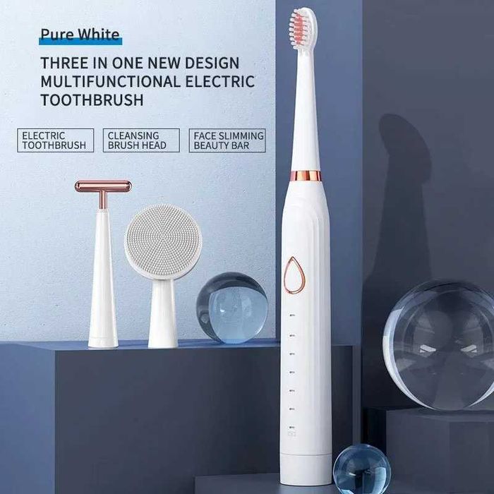 Ултразвукова четка за зъби, масажор за лице, силиконова четка за лице