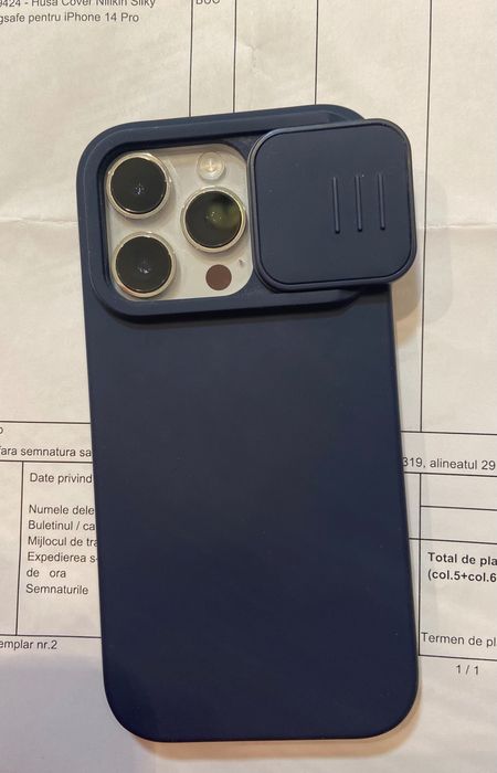 Husă iPhone 14 Pro Nillkin Camshield Silky Magnetic - protecție camere