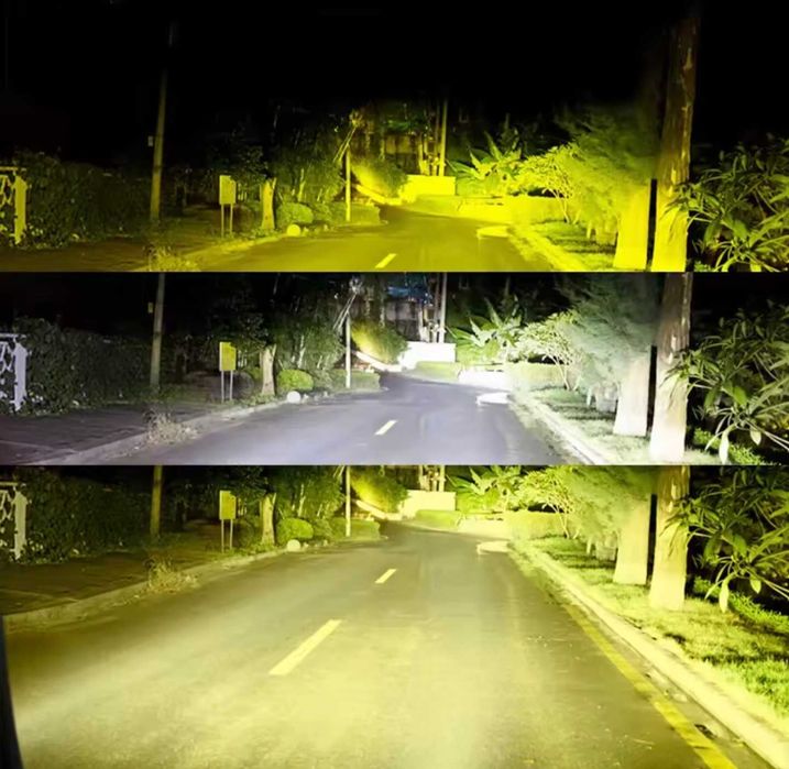 Set 5 Buc-Faza Scurta-Lunga-BEC LED H7-6000Lm-BICOLOR:3000k/6000K-ATV
