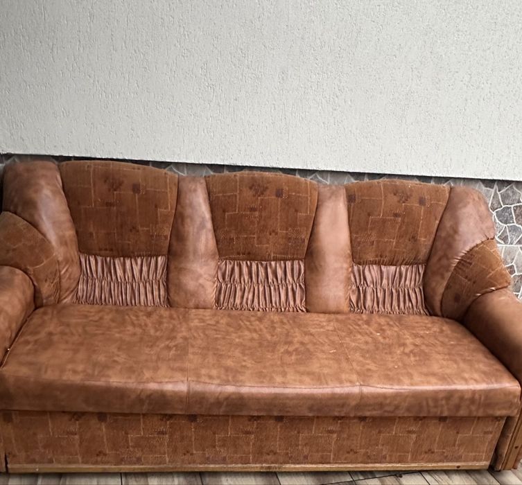 Canapea din piele + 2 fotolii