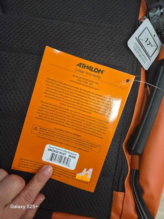 Hurley Davidson Travel Duffel Backpack оранжева раница от Сащ