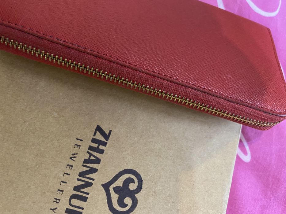 Кошелек DKNY оригинал красный кожаный