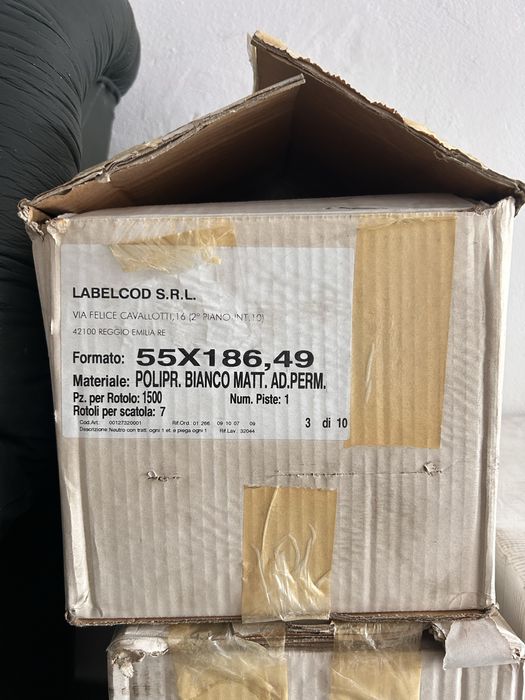 Etichete adezive albe 55x186mm - lot 3 cutii (31.500 buc)