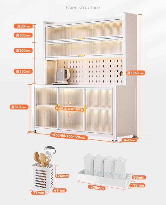 Кухонный гарнитур прочный с раскидными вверх дверцами, oshxona jixozi