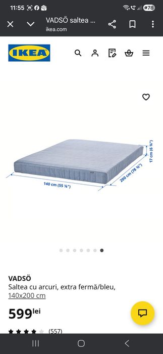 Saltea Ikea 140 x200 cm