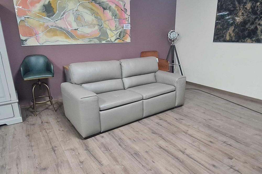 Бежов италиански диван тройка "Cubo" с електрически релакс механизъм