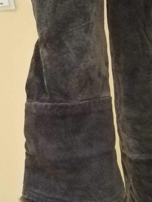 Пролетно-есенно дълго кожено манто