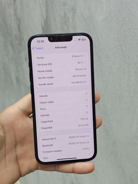 Iphone 13 128 GB 85 baterie