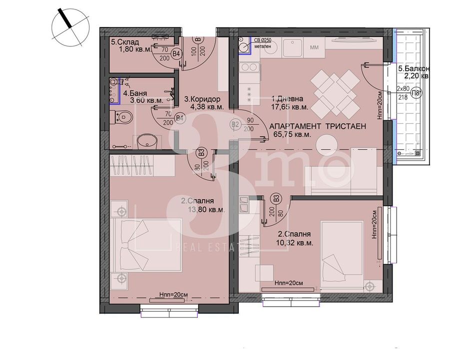 Продава се Тристаен апартамент в София, Люлин 5 - 76 кв.м за 1313 €/кв.м - Снимка #8