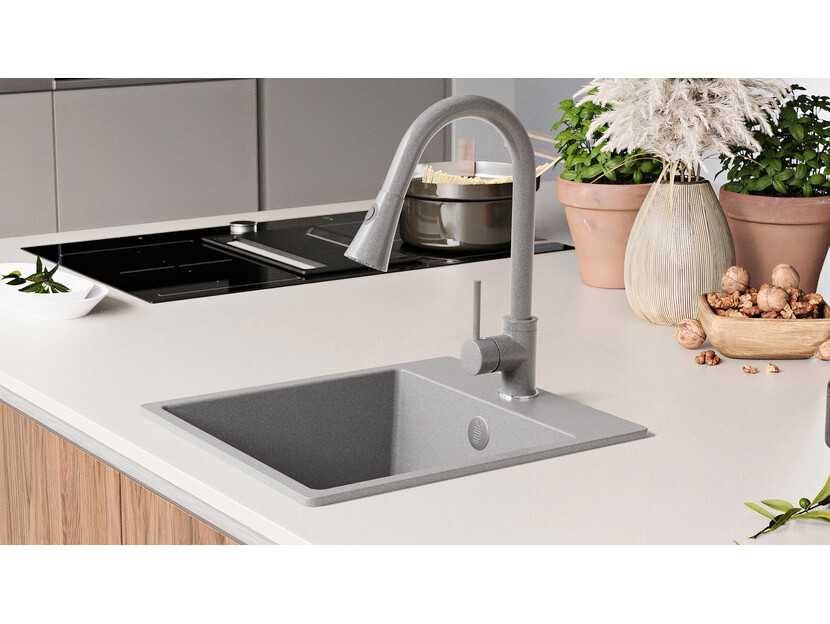 94 E САМО Сива Кухненска Мивка от гранит модел Рига Easy