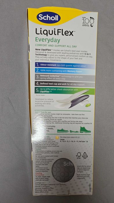 Branțuri Scholl Liquiflex Everyday noi gel 42-47 talonete