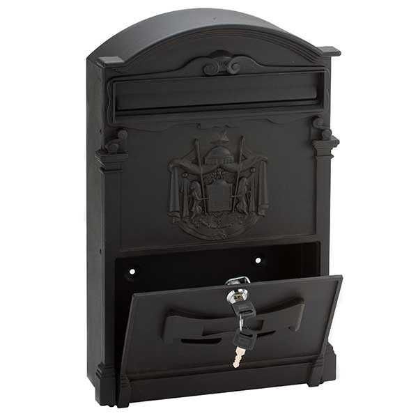 Cutie postala exterior Ellit® Antika cheie 400x250x90 mm neagra