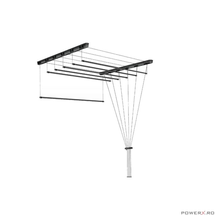 Uscator rufe de tavan, 6x120 cm, negru, Sepio