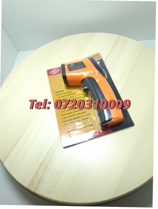 Termometru Industrial Optimus 380 Interval -50 +380 Grade C - Cu Afisaj Luminat , Portocaliu Negru Pentru Utilizare Tehnica Sau Decorativa