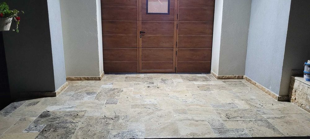 Travertin silver franch pattern 1,2 cm