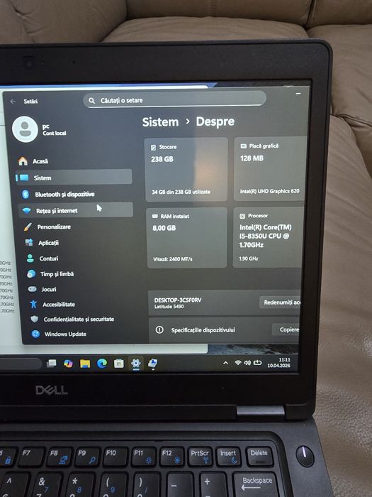 Dell 5490,  i5-8350, ram 8gb, ssd 256gb, bat 3h