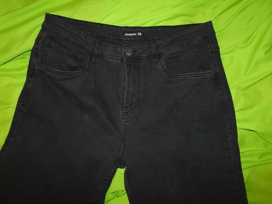 Комплект мъжки дънки, нови, размер W36, цвят: графитен + колан