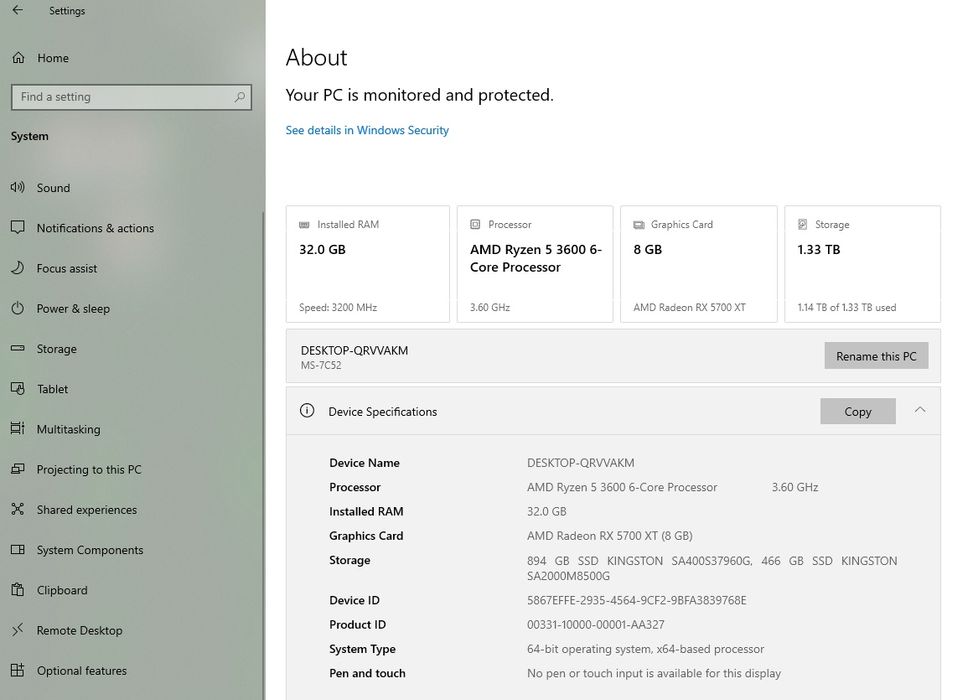 Unitate PC și Monitor LG 25inch. Ryzen 5 3600, RX 5700 XT, 32gb Ram