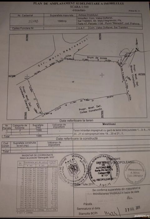 De vanzare  intravilan Valea Doftanei