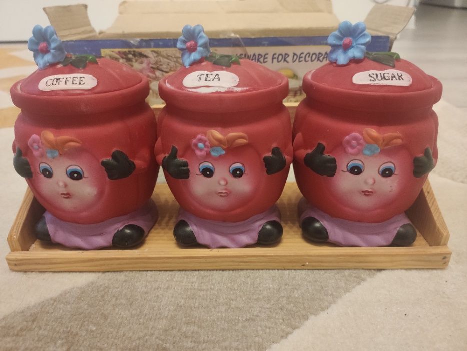 Vand set depozitare bucatarie rosu nou