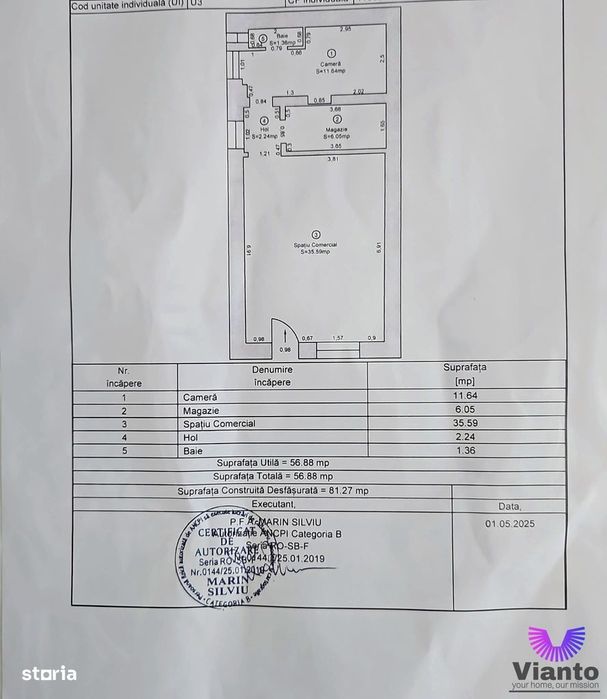 Spatiu Comercial 58mp de inchiriat strada 9 Mai