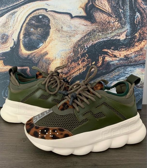 Sneakers versace chain reaction jungle animal print