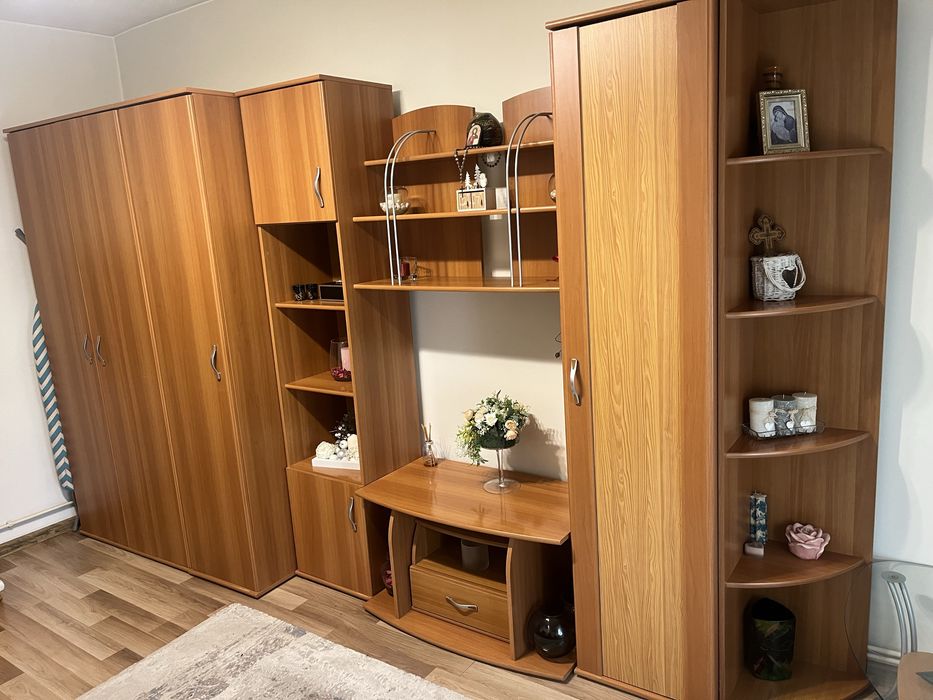 Mobila sufragerie cu masuta de sticla lems ,