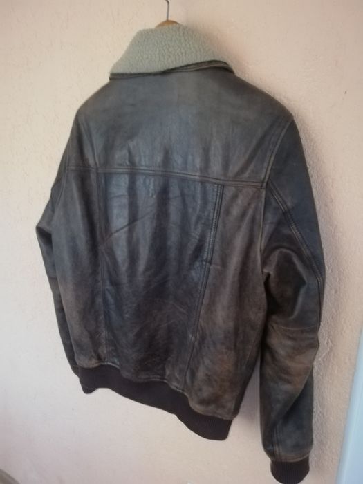 Geaca piele bărbati Zara Man Aviator L
