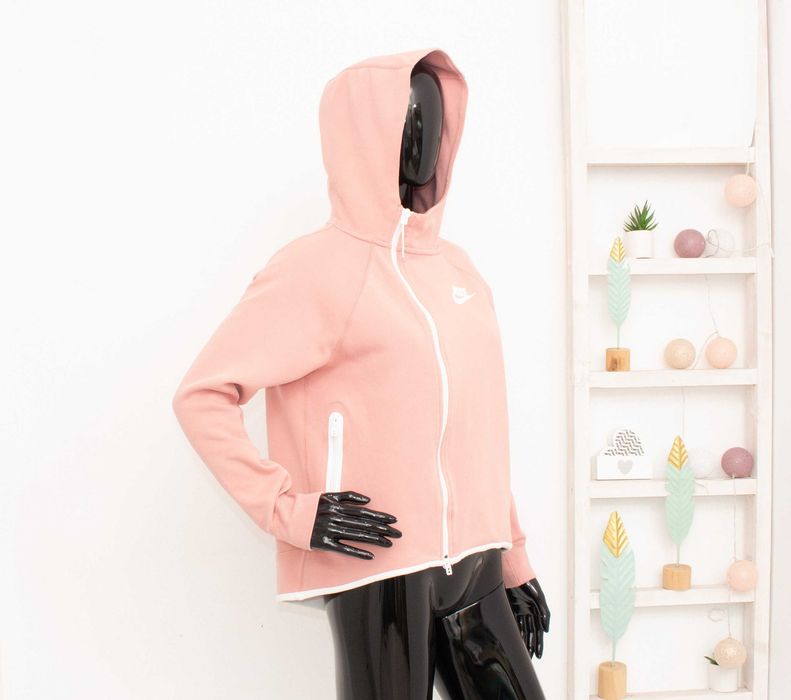 Nike Tech Fleece дамско яке суичър с качулка асиметричен цип овърсайз S